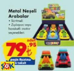 GOKİDY OYUNCAK METAL NEŞELİ ARABALAR
